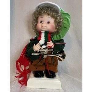 VINTAGE SANTA'S BEST CHOIR BOY CHRISTMAS ANIMATED FIGURE 14" , CUTE, Works